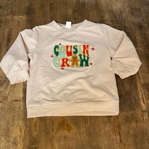 Cousin Crew family cream gingerbread Christmas crew sweatshirt‎ SIZE 3